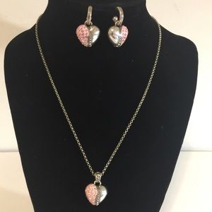 Brighton La Vie En Rose Necklace/Earrings used